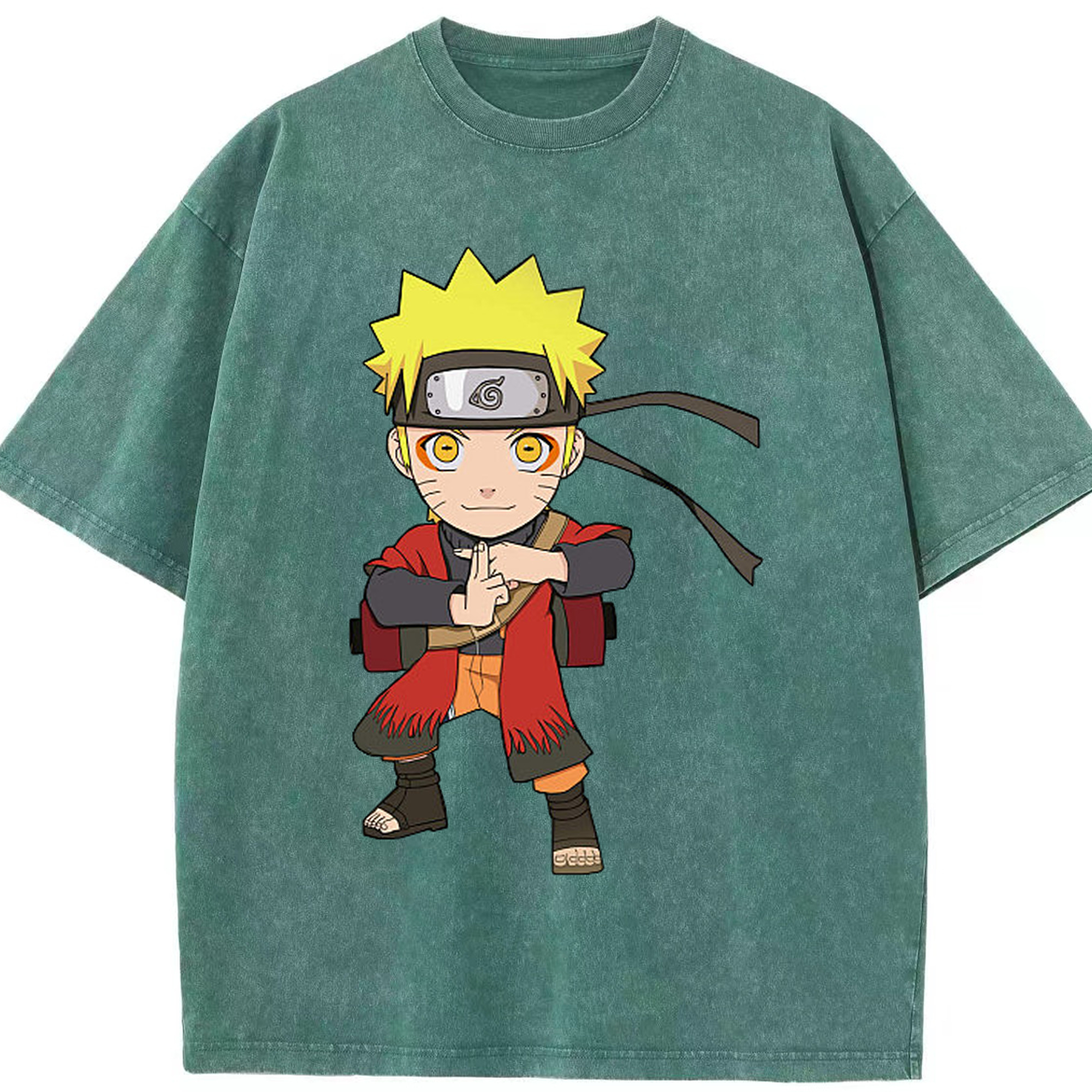 （画像用） NARUTO -ナルト- うずまき ナルト Uzumaki Naruto 綿100% ヴィンテージ風 半袖Tシャツ（フロントプリント）